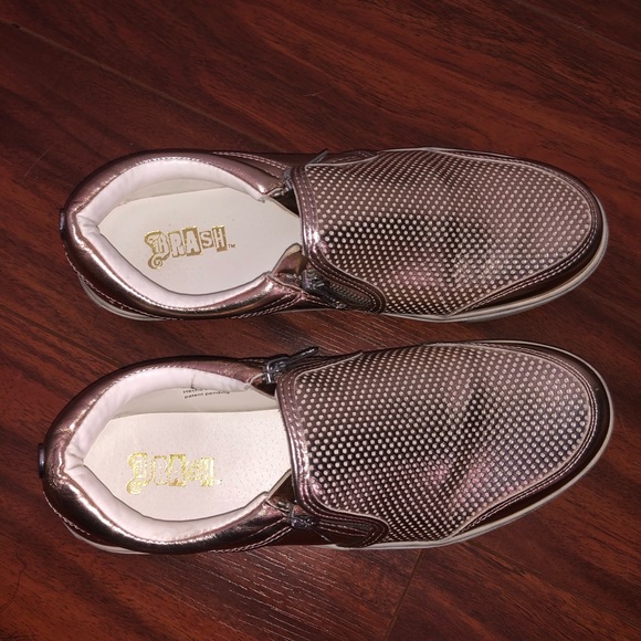 Brash Metallic Rose Gold Slip On Sneakers - Picture 4 of 4